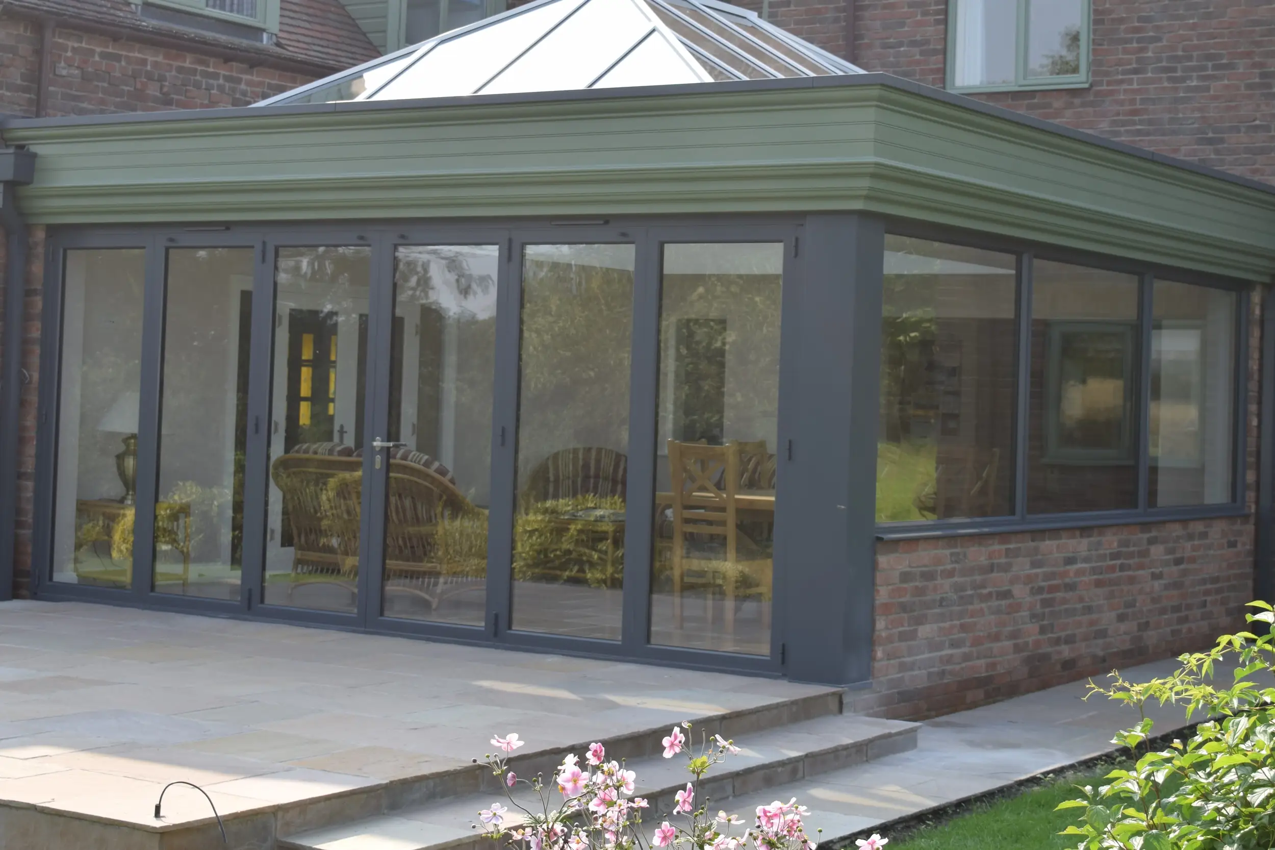 Garden room glazing and brickwork detail